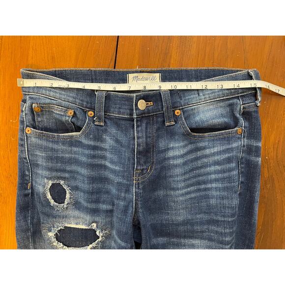 Madewell Distressed Womens Size 26 Jeans Slim Boyjean Stretch Medium Wash - Picture 10 of 12